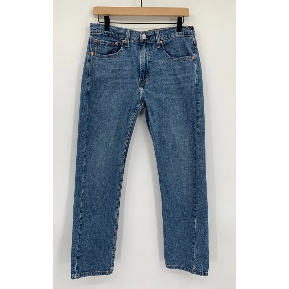 Levis 505 Jeans Mens 32x30 Blue Straight Leg Medium Wash Cotton Denim Pants